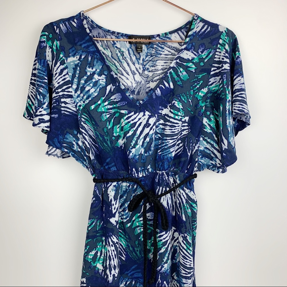 As U Wish Tie-Dye Flutter Sleeve Mini Dress Tunic - Picture 10 of 10